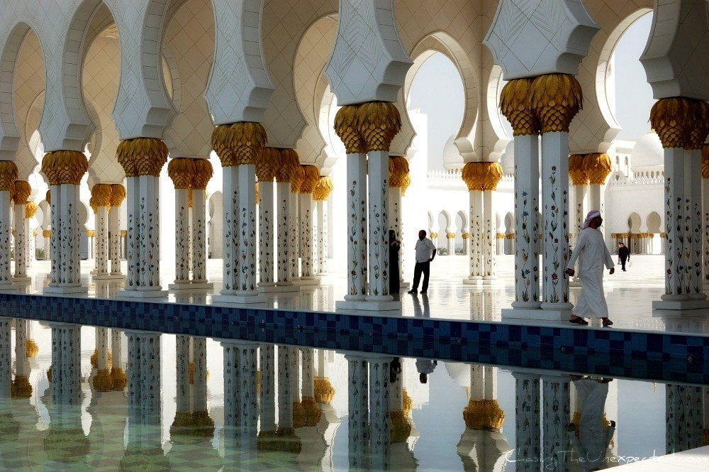 A trip, a photo - Reflection in Sheik Zayed Mosque, Abu Dhabi