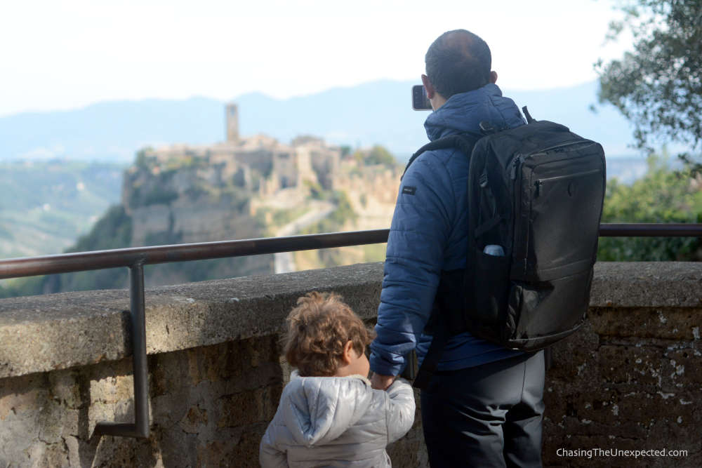 Image: Sayed Hamed wearing Tortuga Outbreaker Travel backpack in Italy. Photo by Chasing The Unexpected
